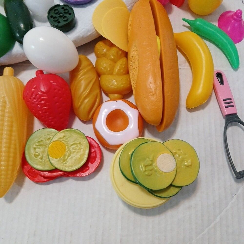 100+ Lot of Kids Pretend Play Toy Food, Dishes, Utensils, Pots, Pans for Kitchen - Picture 6 of 16